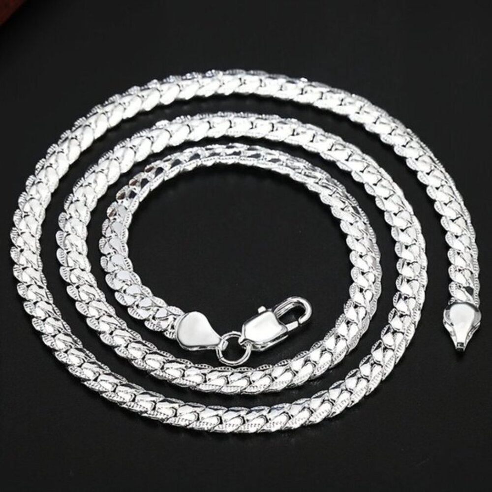 Elegant 925 Silver-Plated Adjustable Chain Necklace - Unisex - Picture 9 of 9